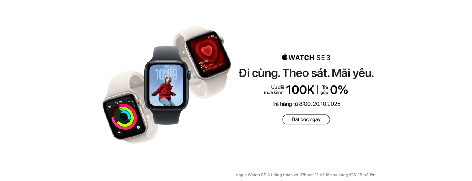 Hình ảnh cho danh mục Apple Watch SE 3 – Nâng cấp toàn diện cho sức khỏe, thể chất và kết nối